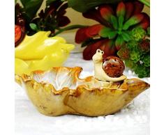 CHOUCHOU Cendrier pour cigares - Escargot Style méditerranéen Accueil Ornements bonbonnière en céramique Bureau Cendrier Ariel Enfant Boîte à Bijoux Plateau de Bijoux, Plaque Jaune