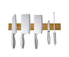 Porte Couteau Bambou BelleJoomu,Barre À Couteaux Aimanté Bois Cuisine De 40 CM,Couteau Porte Support Magnétique Pour Couteaux Ustensiles En Métal