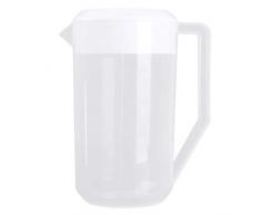 ranrann 2500ML Pichet Plastique Carafe deau Mesure Capacité avec Couvercle et Poignée pour Bière Jus Thé Glacé Bouteille deau Froide Utilisation Domestique Blanc 2500ml