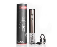 iitrust Tire Bouchon Électrique Rechargeable, Ouvre-Bouteille électrique Acier Inoxydable, Professionnel Tire bouchon électrique avec Coupe-Capsule et Câble de Recharge USB, Cadeau Emballage,La fête