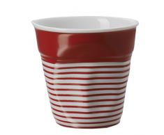 Revol RV646078 Tasse Cappuccino Froissé, Porcelaine, Blanc/Rouge, 8,5 x 8,5 x 8,5 cm