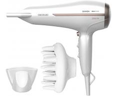 Cecotec Sèche Cheveux Bamba IoniCare 5200 Aura. Technologie Ionique réelle avec un grand débit dair, Fonction dair froid, Buse de précision, 2300W (1,8 mètres de fil, Blanc)