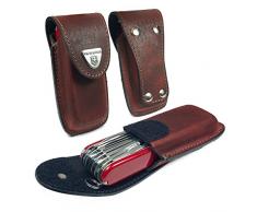 Victorinox Victorinox Couteau de poche / Pochette en cuir véritable Swiss Army Pen Stylet avec attache crochet (5-8 couches) [Huntsman, Swiss Champ, Cyber Tool, Outrider] - Bru
