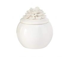 Home Collection Maison Ameublement Décoration Accessoires Vaisselle Sucrier Shabby Chic avec Fleur Beige