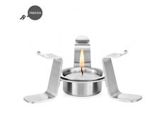 Friedos Thé – Bouilloire en Acier Inoxydable avec 3 Bougies Chauffe-Plat – Multifonction pour théière de différentes Tailles – Chauffe-thé Chauffe-thé pour Toutes Les théières et Tailles de cafetière