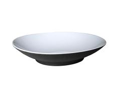 Mebel EC14–M02MV-BLA-Assiette calotte Oblong à 2 tons, Intérieur blanc extérieur noir