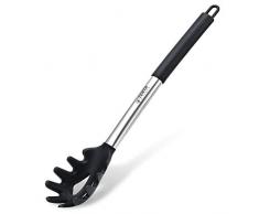 TENTA KITCHEN Premium Silicone Spaghetti Server Pasta Spoon Fork Fourchette à pâtes Spaghetti Fork avec poignée en Acier Inoxydable