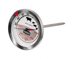 Xavax Thermomètre mécanique spécial four et viandes (2 en 1, en acier inoxydable, mesure simultanée du four et de la température du four, va au lave-vaisselle) Argent