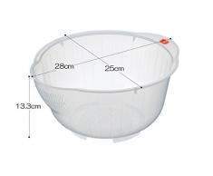 INOMATA Japonais Bol de Riz à Laver avec égouttement pour côté et Fond Clair,