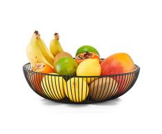 Zeller Corbeille à Fruits, métal, Noir, ca. à 28 x 8 cm