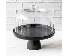 Présentoir à gâteau Puro Medium noir mat avec cloche en verre, Ø 27 cm