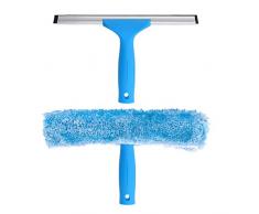 Raclette à vitre professionnelle avec brosse microfibre, largeur 25 cm