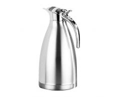 Carafe isotherme en acier inoxydable à double paroi avec bouton pression 2 l Argenté.