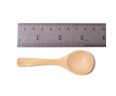 Mini Cuillères en Bois Condiments Sel Cuiller Bois Dessin Animé Cuillères à Café pour Assaisonner Sel de Sucre de Thé Cuillères (4 pièces)