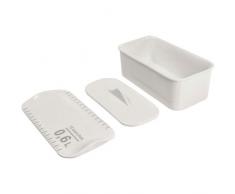 Les Artistes-Paris A-0734 Coffret terrine avec Couvercle Plat, Sabot et Graduation, Porcelaine, Blanc, 20,3 x 9,5 x 7 cm