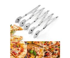 Queta Couteau à Pizza Couteau à Tarte en Acier Inoxydable de Qualité Alimentaire (5 roues