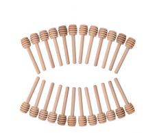 Cuillère à Miel, Mini Bâtons à Miel en Bois, Pratique pour Dosé la Quantité de Miel dans Le Café ou Thé (24PCS)