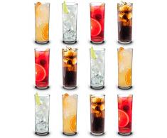RB Verres Tubes Long Drink Plastique Supérieure Incassables Réutilisables 25cl, Lot de 12