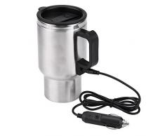 Thermos électrique - 65 ℃ 12V voiture électrique Bouilloire Tasse Voyage en acier inoxydable Chauffage Parfaits for Café Thé, 450ml