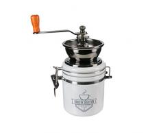 SAVEUR ET Degustation KA2246 Moulin à Café Barista, Bois + Gres + INOX, Blanc, 15,5 x 8,5 x 19,8 cm