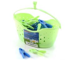 Hangerworld 36 Pinces à Linge 8 cm Solides Multicolores Résistantes à la Rouille Intérieur Extérieur