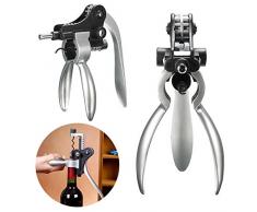 Levier tire-bouchon pour bouteille de vin avec tire-bouchon pour lapin - Noir