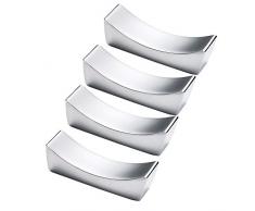 Lot de 4 porte-baguettes/couteaux en acier inoxydable poli Silver