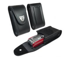 Victorinox Victorinox Couteau de poche / Pochette en cuir véritable Swiss Army Pen Stylet avec attache crochet (5-8 couches) [Huntsman, Swiss Champ, Cyber Tool, Outrider]- Noir