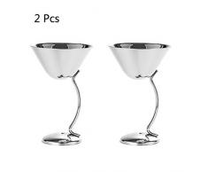 Verres à Martini en acier inoxydable - 150 ml - Pour bar, restaurant, fête, voyage Silver