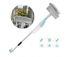 UFLIZOGH Raclette à Vitre professionnel Vaporisateur 120CM Nettoyeur Lave Vitre Tissu en Microfibre Kit de Nettoyage pour Miroir Sol Voiture (Bleu)