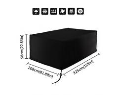 Xiliy Housse de Protection Bâche Couverture Jardin Rectangulaire Couverture Chaise et Table étanche à la poussière Patio Set Couvercle 325 x 208 x 58cm