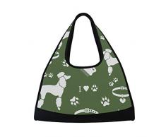 TIZORAX Caniche Peigne Collier Chien Track Vert Voyage Sac de Sport Sports Sac de Sport Sac à Bandoulière