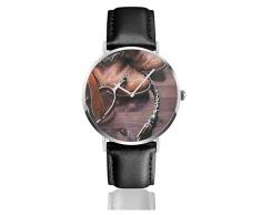 Authentique Vieux Cuir Bottes et éperons rustiques Style USA Art PictureClassic Casual Montre à Quartz en Acier Inoxydable Bracelet en Cuir