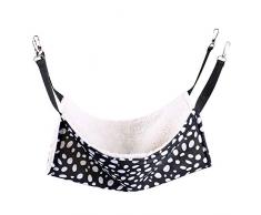 PET SPPTIES Hamac pour Chat Furet Rat Lapin Petit Chien ou Tout Autre Petit Animal de Compagnie Chaton Cage PS037 (S:27 * 27cm, Black & White)