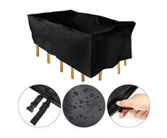 Couverture de meuble de jardin 420D Oxford chiffon Housse de protection pour table Anti-poussière Antisolaire, housse de protection rectangulaire imperméable à leau de bureau 242 x 162 x 100cm