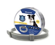 Meloive Collier Antipuces et Anti-Tiques pour Chiens, Résistant à l’Eau, Ajustable et NaturelContrôle 62cm - Efficace et Sûr des Puces et des Tiques Pendant 8 Mois