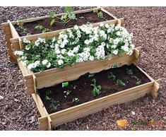 Carré de potager en bois traité en escalier 3 hauteurs XL