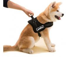 Unho Harnais Chien Moyen Grand Petit Régable Ceinture de Sécurité Support de Poitrine chien 50-109cm taille de XS NOIR