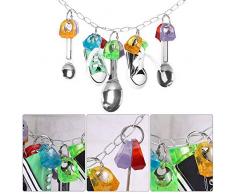 Jouet à Mâcher Perroquet Oiseaux Cage Jouets avec Cuillère Noeuds Bloc Escalade Jouets Suspendus Coloré En Plastique Suspendus Décoration