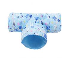 Yingwei VWH Hamster Tunnel De Jouet Petit Pet Cartoon 3 Voies Tubes Nid De Lit pour Lapins Ferrets Cochons dInde (Bleu)