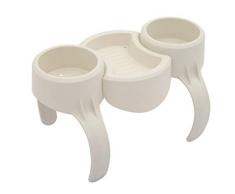 Bestway - Porte-gobelets pour spa gonflable, 2 emplacements pour verres et un plateau, blanc, 26,5 x 13,5 x 23 cm