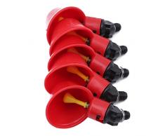 Bigsweety 5pcs Automatique Volaille Eau Tasses À Bol Bol en Plastique Poulet Poule Oiseau Auto Buveur Abreuvoir dalimentation