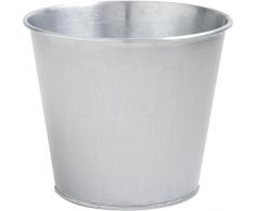 Cache-pot en zinc titanium Ø 18,5 cm