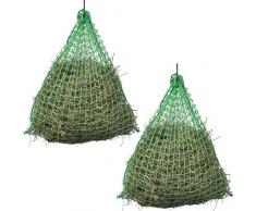 Festnight Ensemble de 2 pcs Filet à Foin Chevaux Ronde Vert 0,75 x 0,75 m