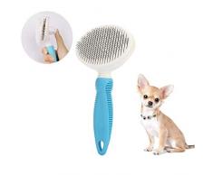 MQIAN, Brosse pour Chats,Brosse Chien,Brosse de Toilettage Peigne Enlèvement Efficace jusquà 95% des Poils Morts, Double Face Massage Grooming Pinceau pour Chien Chat Animaux