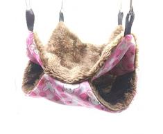 MQUPIN Lit hamac double couche chaud à suspendre pour furet, écureuils, chinchillas, hamster et autres petits animaux