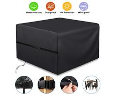 RATEL Couverture Bâche de Protection de Table, Bâche Couverture Jardin pour Meuble Chaises Imperméable au Vent Housse Mobilier À Toute épreuve 420D Oxford Tissu Housse Salon de Jardin (120x120x74cm)