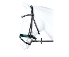 Horka Equestrian Flamengo suédois muserolle Sangle frontal Bride Web et les parents, bleu cobalt