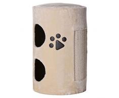 Dibea Tonneau Griffoir/Arbre à Chat Colonne avec Peluche/Sisal Beige Haut 58 cm