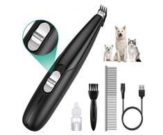 ORIA 【New】 Tondeuse Chien Chat, Tondeuse Animaux Rechargeable sans Fil, Lame Détachable Lavable avec 2 Peigne, Professionnelle Faible Bruit tondeuses Ensemble pour Visage, Oreille, Patte, Croupe, etc